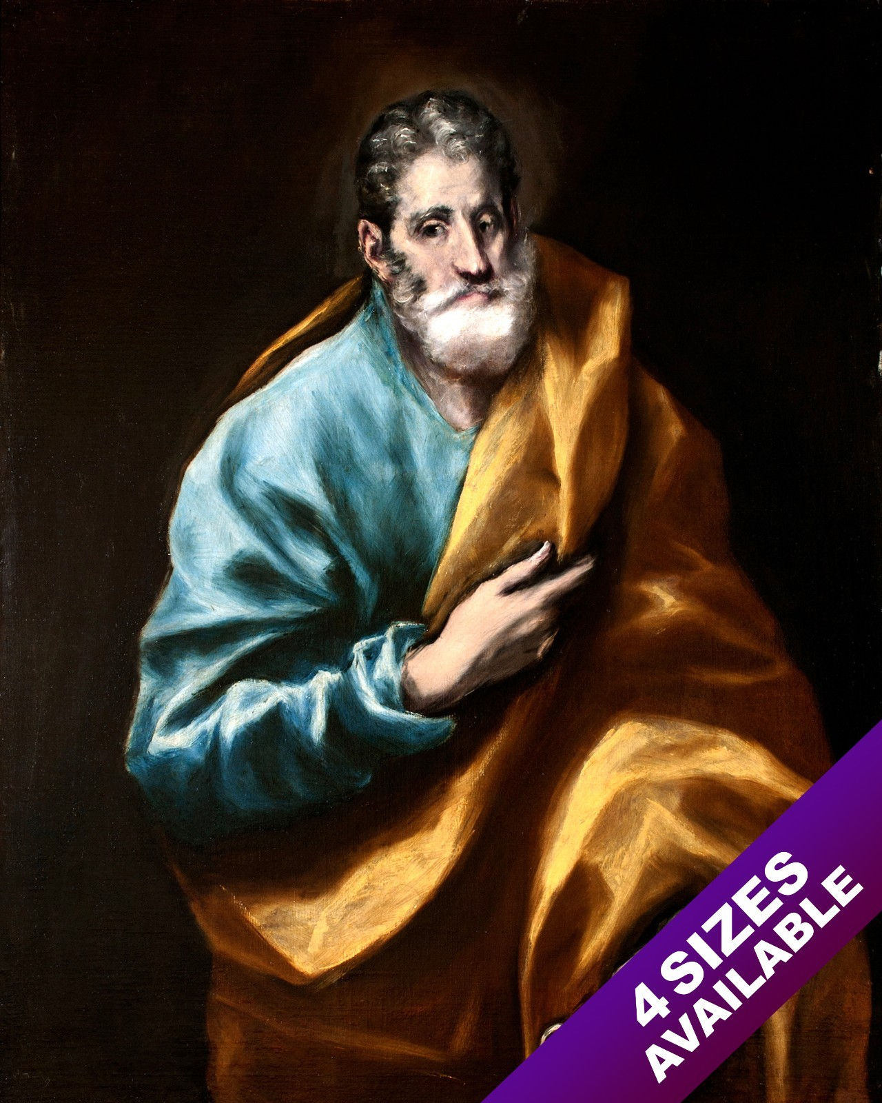 SAINT PETER THE APOSTLE OF JESUS EL GRECO PAINTING BIBLE ART REAL CANVAS PRINT