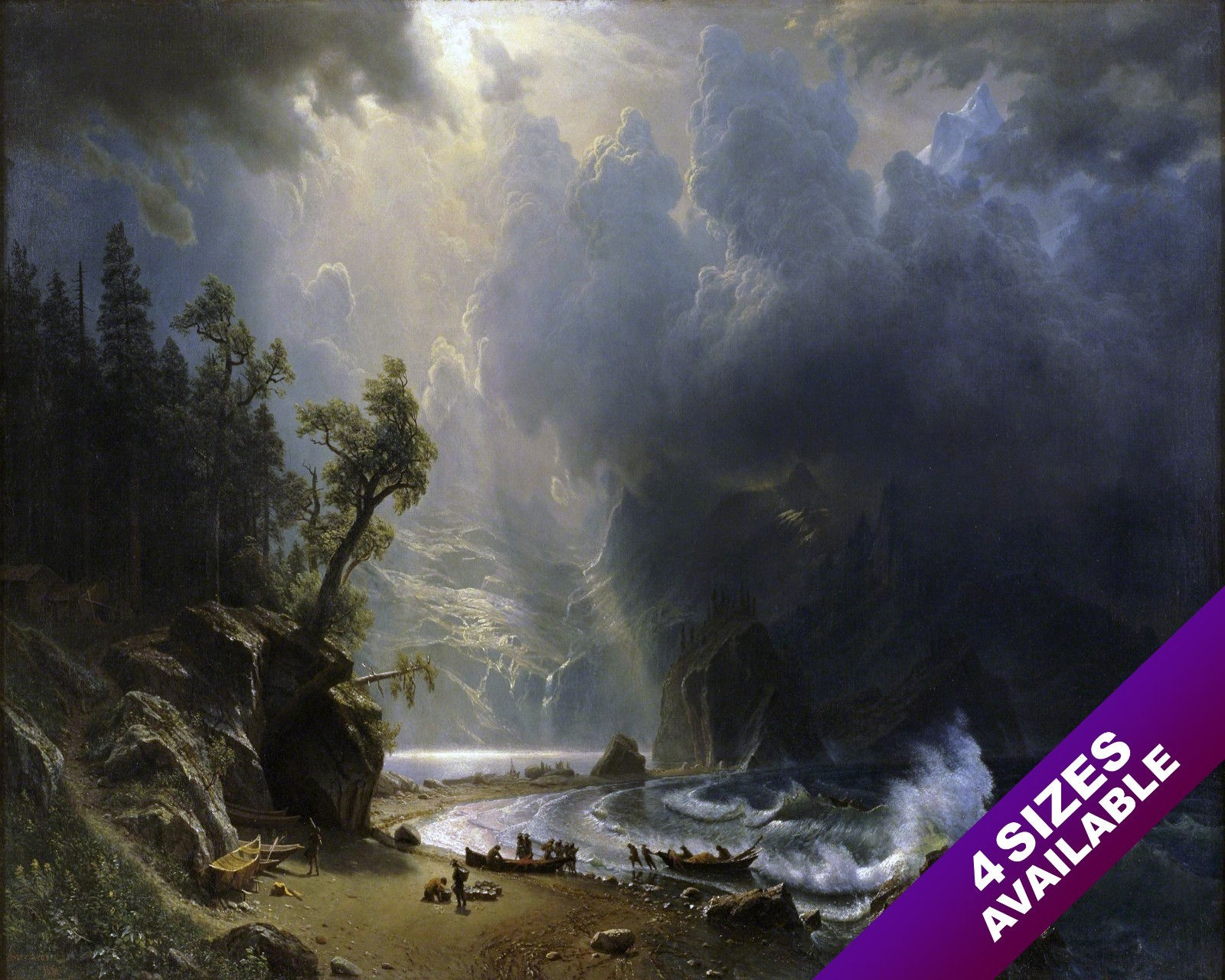 PUGET SOUND WASHINGTON SEASCAPE OCEAN & BOATS SCENE CANVAS ART PAINTING PRINT