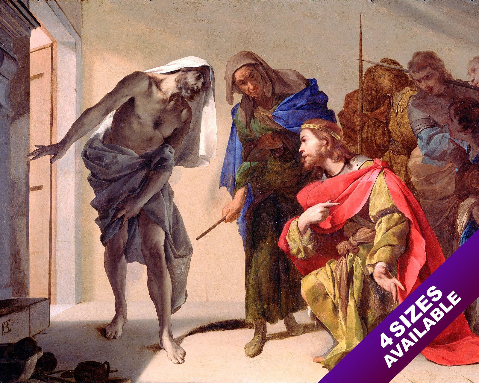 GHOST OF SAMUEL & KING SAUL PAINTING CHRISTIAN BIBLE ART REAL CANVAS PRINT