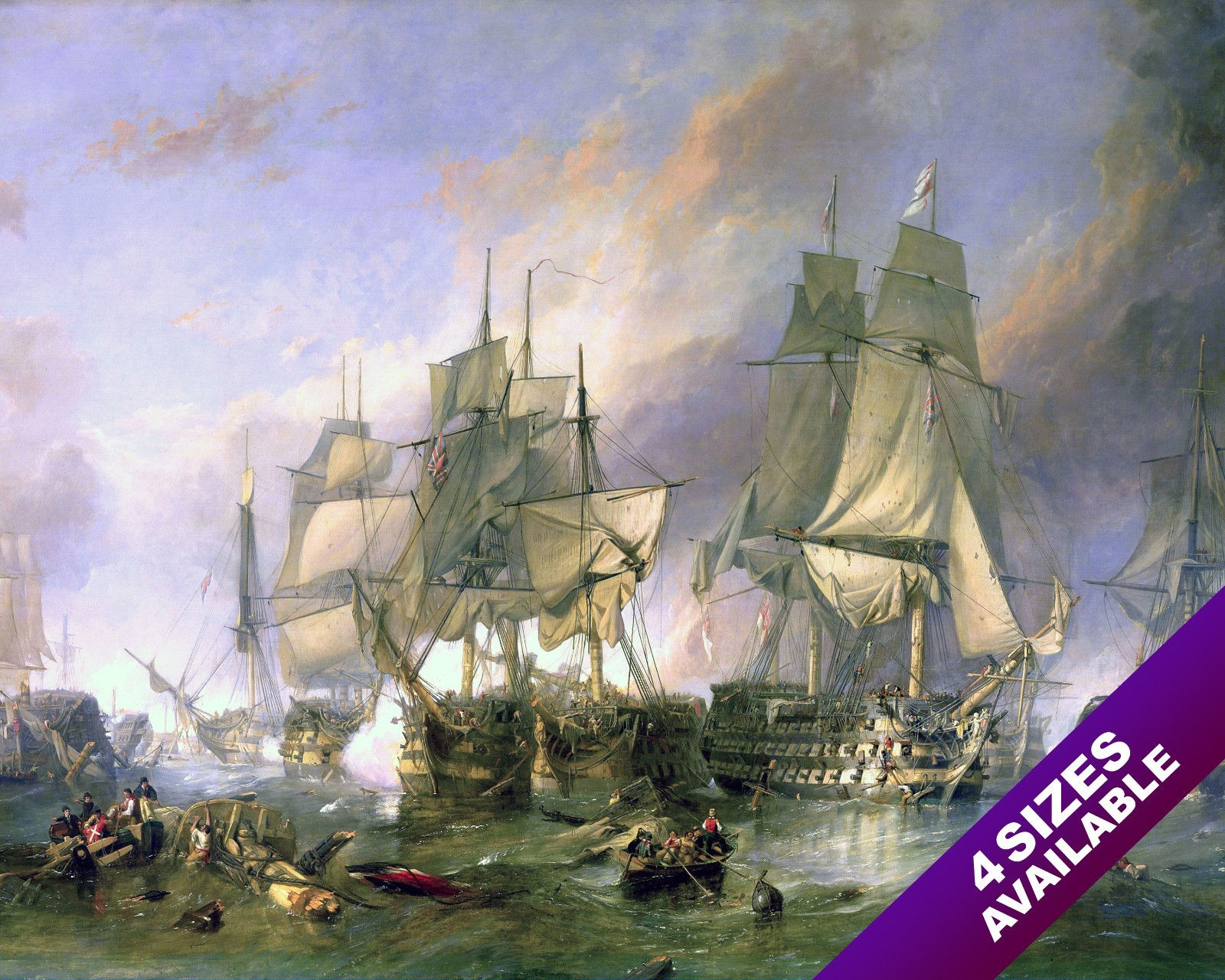 BATTLE OF TRAFALGAR PAINTING BRITISH FRENCH SPANISH NAVY WAR ART CANVAS PRINT