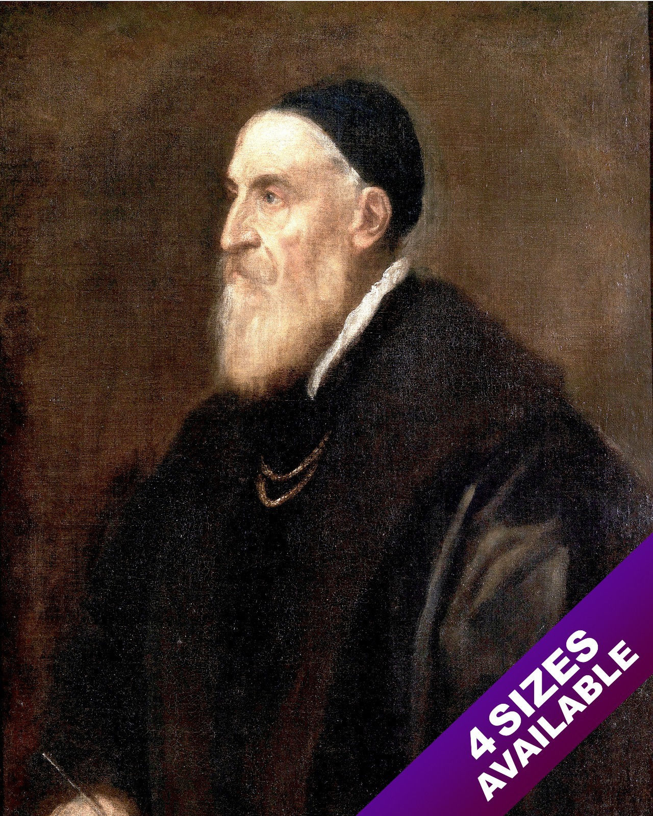 SELF PORTRAIT OF TITIAN PAINTING CHRISTIAN BIBLE ARTIST ART REAL CANVAS PRINT