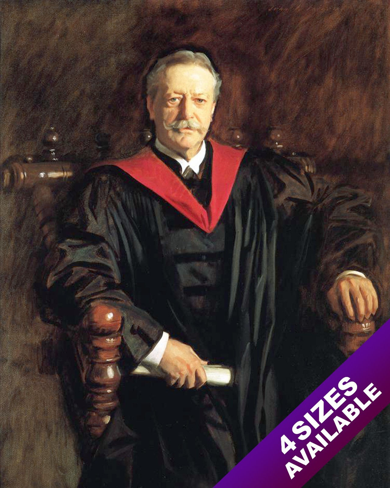 ABBOTT LOWELL HARVARD UNIVERSITY PRESIDENT OIL PAINTING ART PRINT ON REAL CANVAS