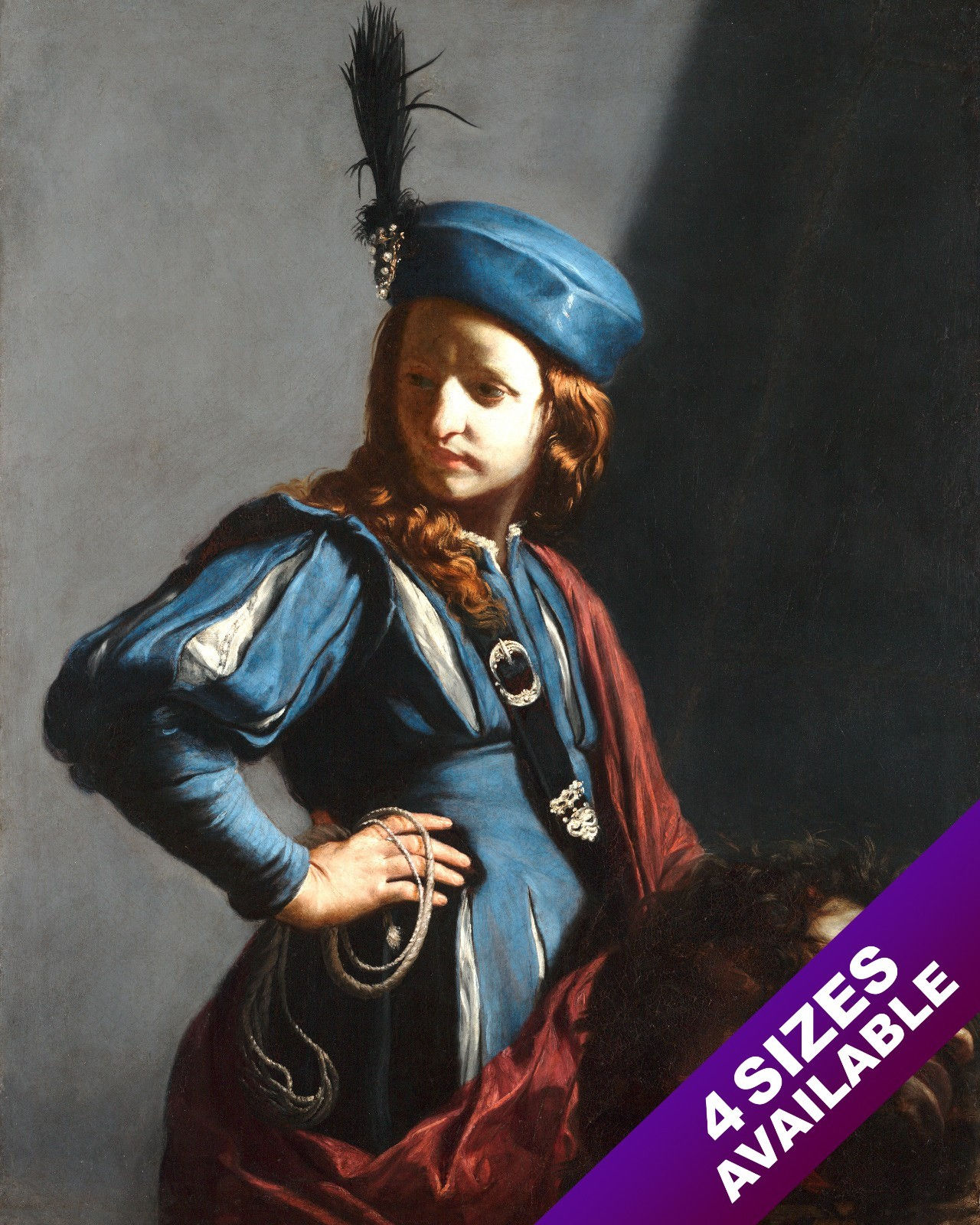 DAVID & HEAD OF GIANT GOLIATH PAINTING CHRISTIAN BIBLE ART REAL CANVAS PRINT