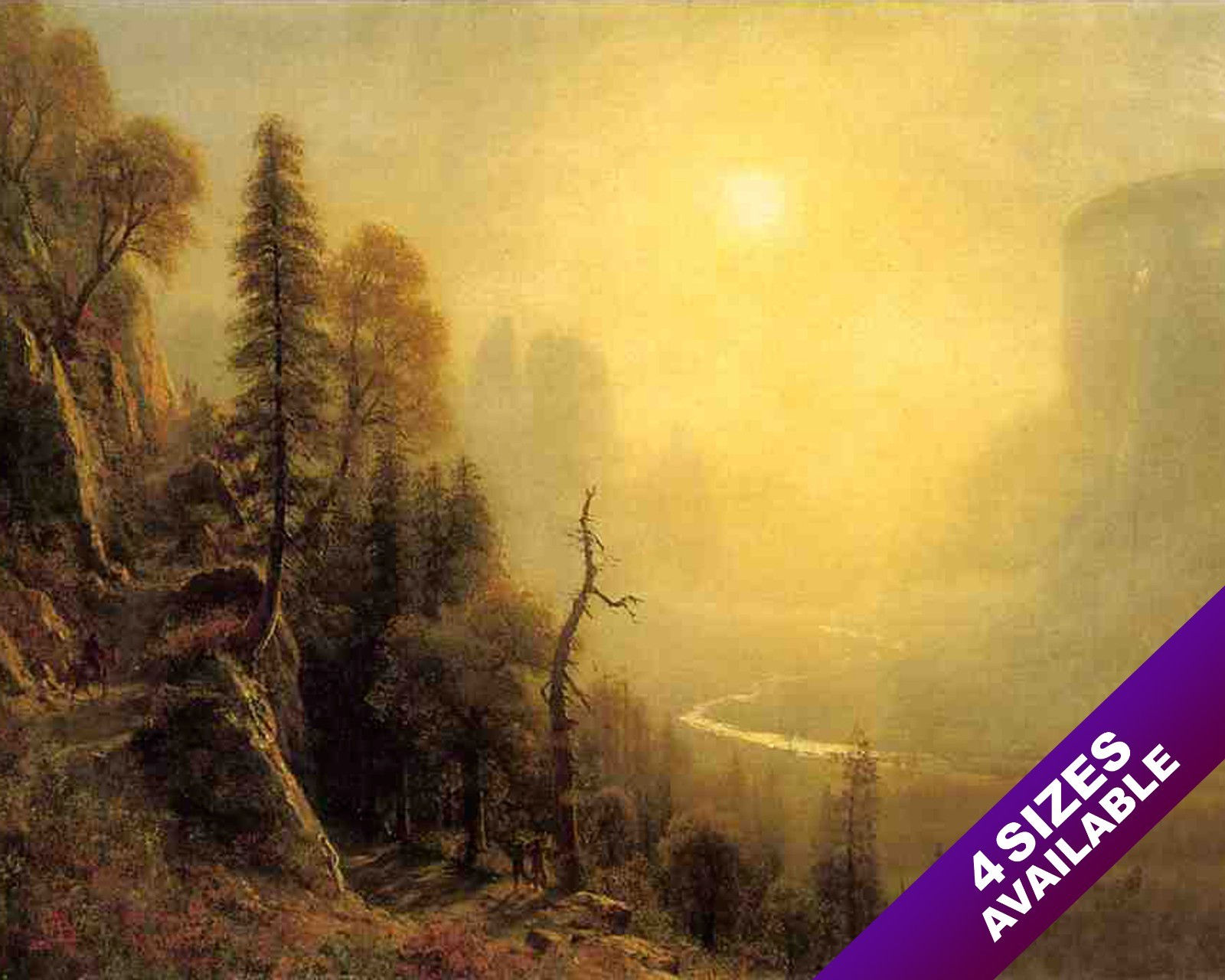 YOSEMITE VALLEY GLACIER POINT SUNLIGHT LANDSCAPE CANVAS GICLEE POSTER ART PRINT
