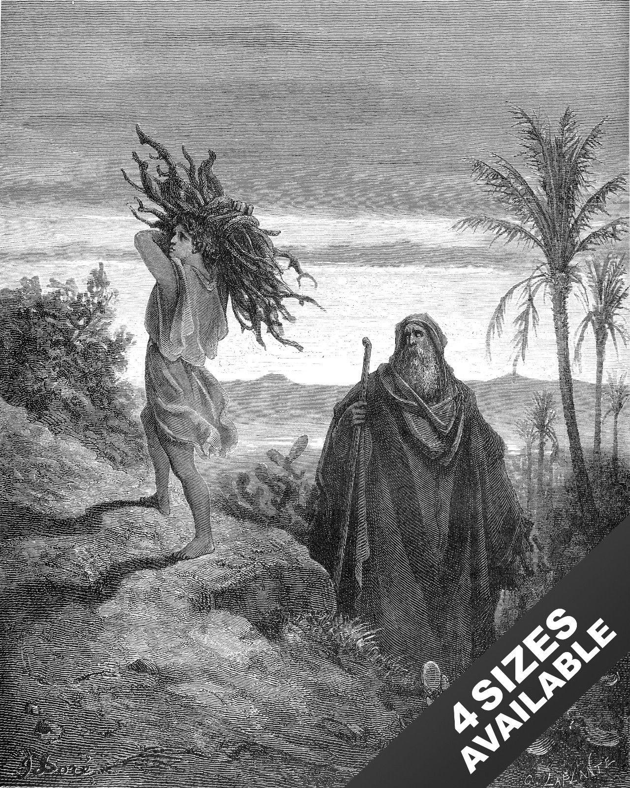 TEST OF ABRAHAMS FAITH GUSTAV DORE ENGRAVING ILLUSTRATION ART PRINT ON CANVAS