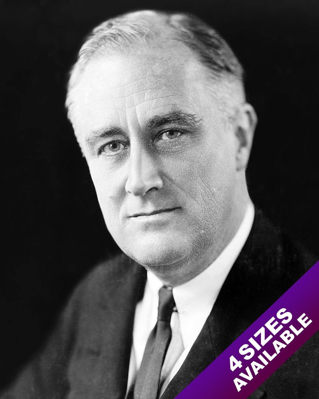 US PRESIDENT FRANKLIN D DELANO ROOSEVELT FDR PORTRAIT PHOTO REAL CANVAS PRINT