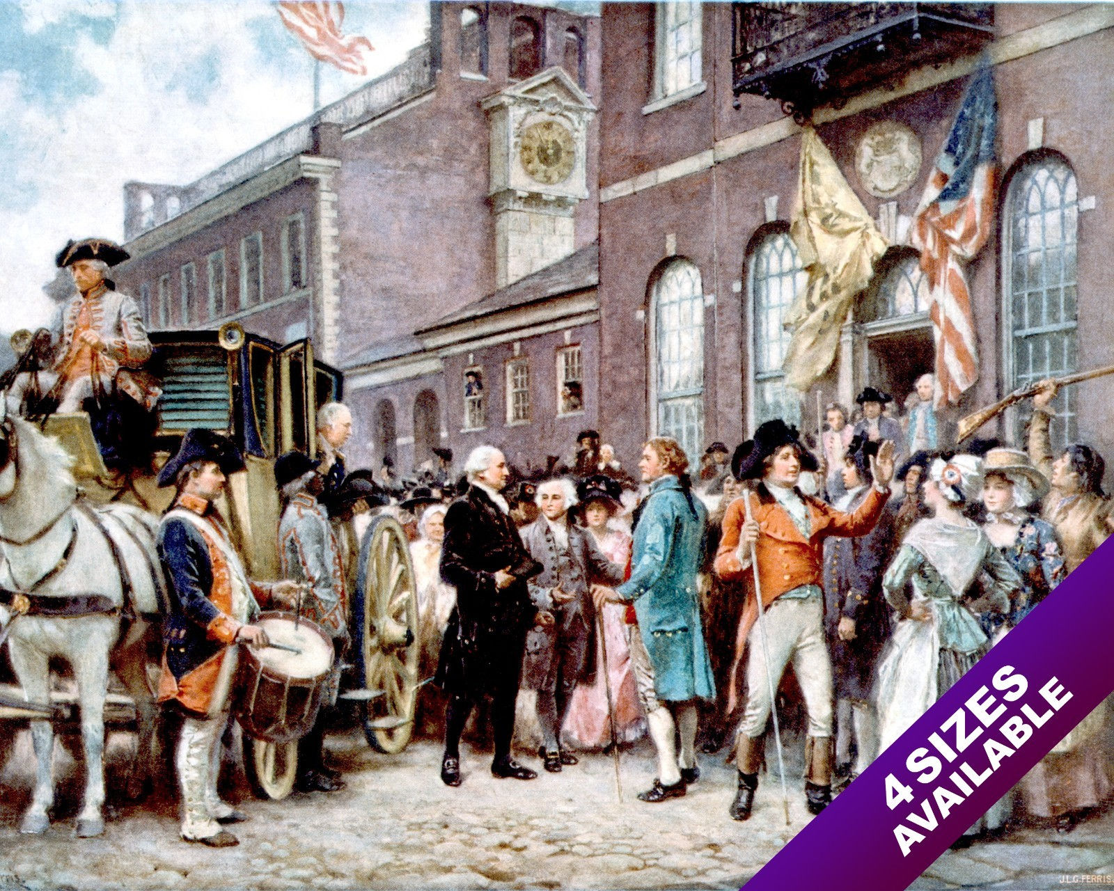 GEORGE WASHINGTON’S INAUGURATION PRESIDENT PAINTING US HISTORY ART CANVAS PRINT