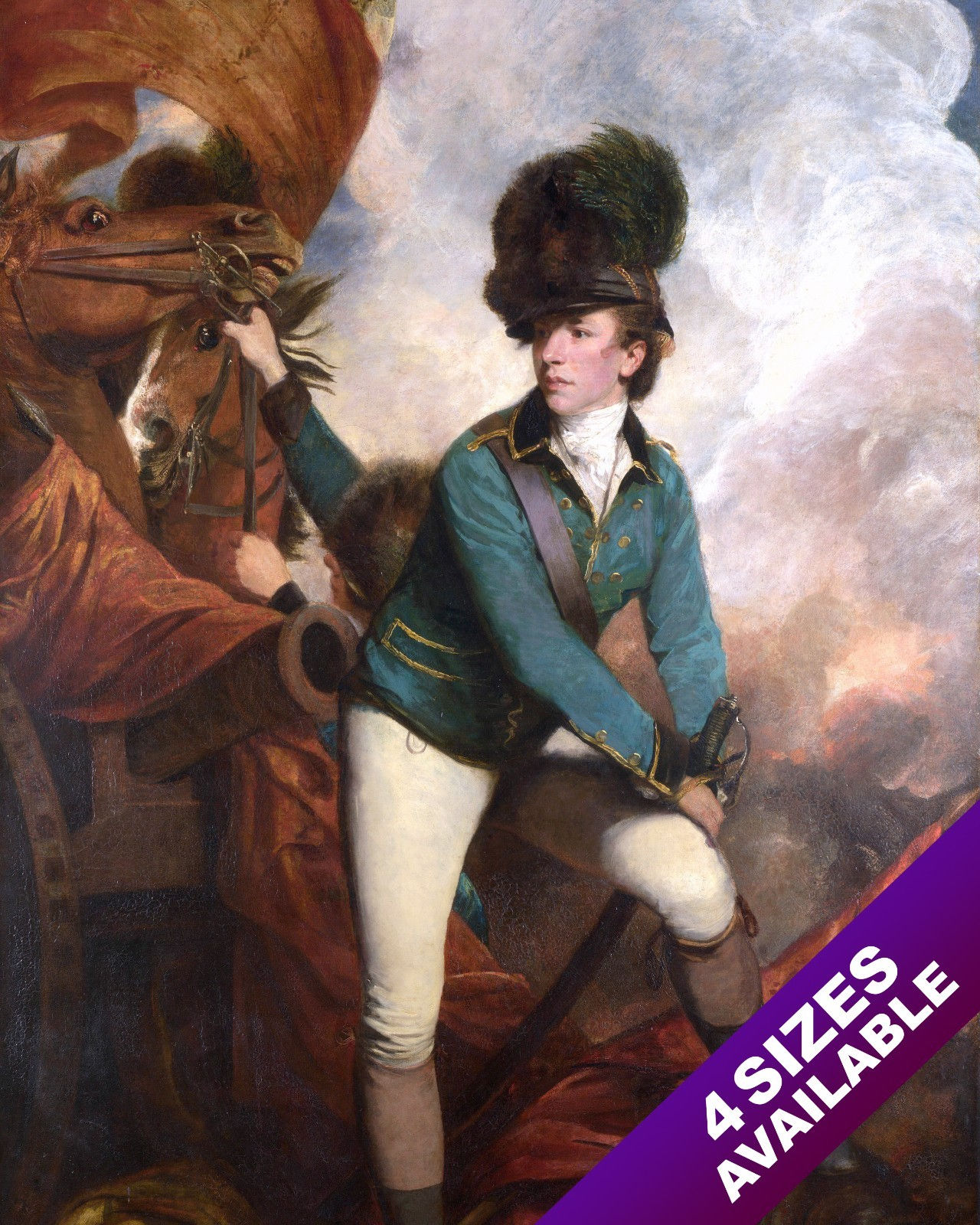 BRITISH COLONEL BANASTRE TARLETON AMERICAN REVOLUTION PAINTING ART CANVAS PRINT