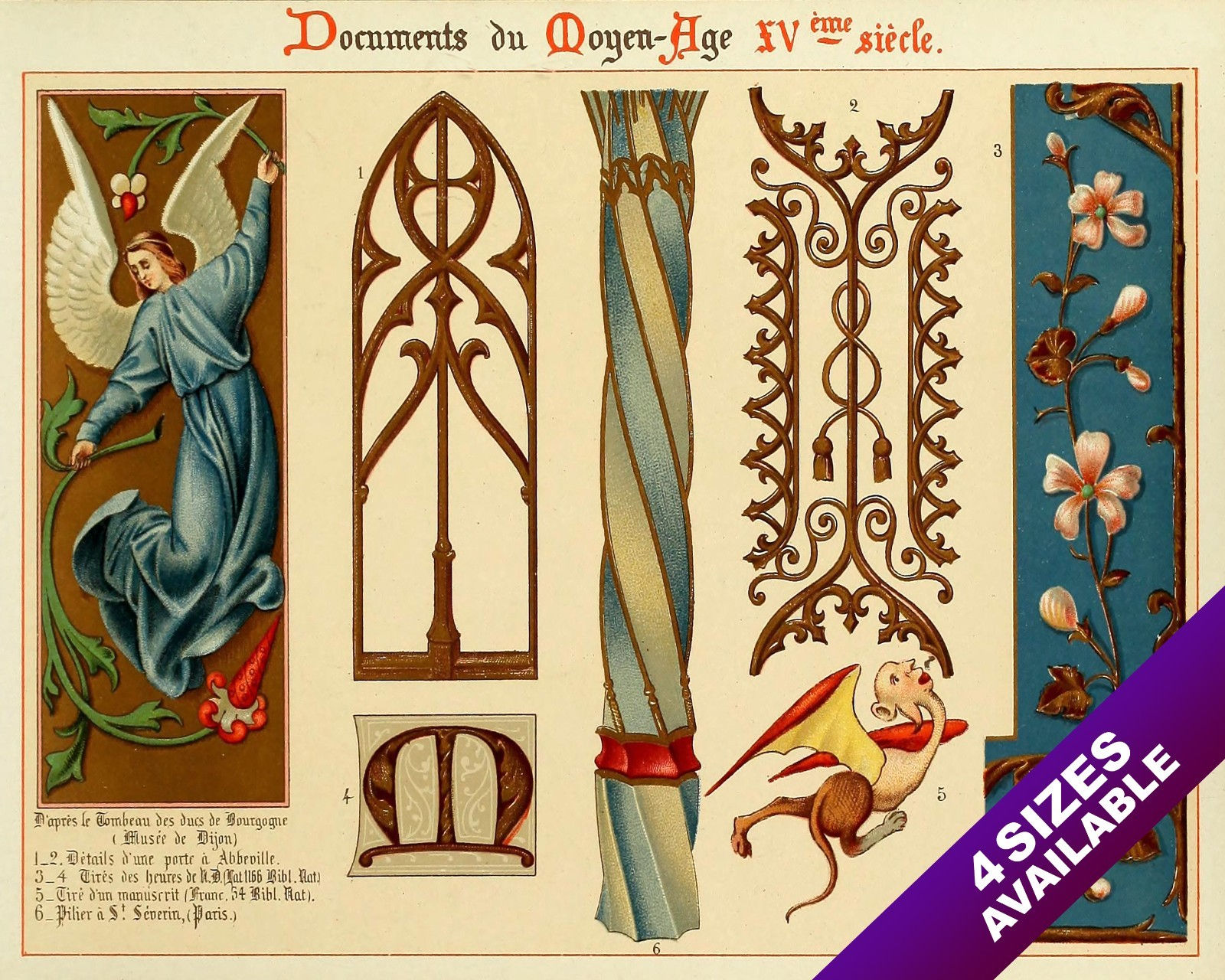 CATHOLIC ICONOGRAPHY & FRENCH CHRISTIAN MOTIFS BIBLE ART REAL CANVAS PRINT
