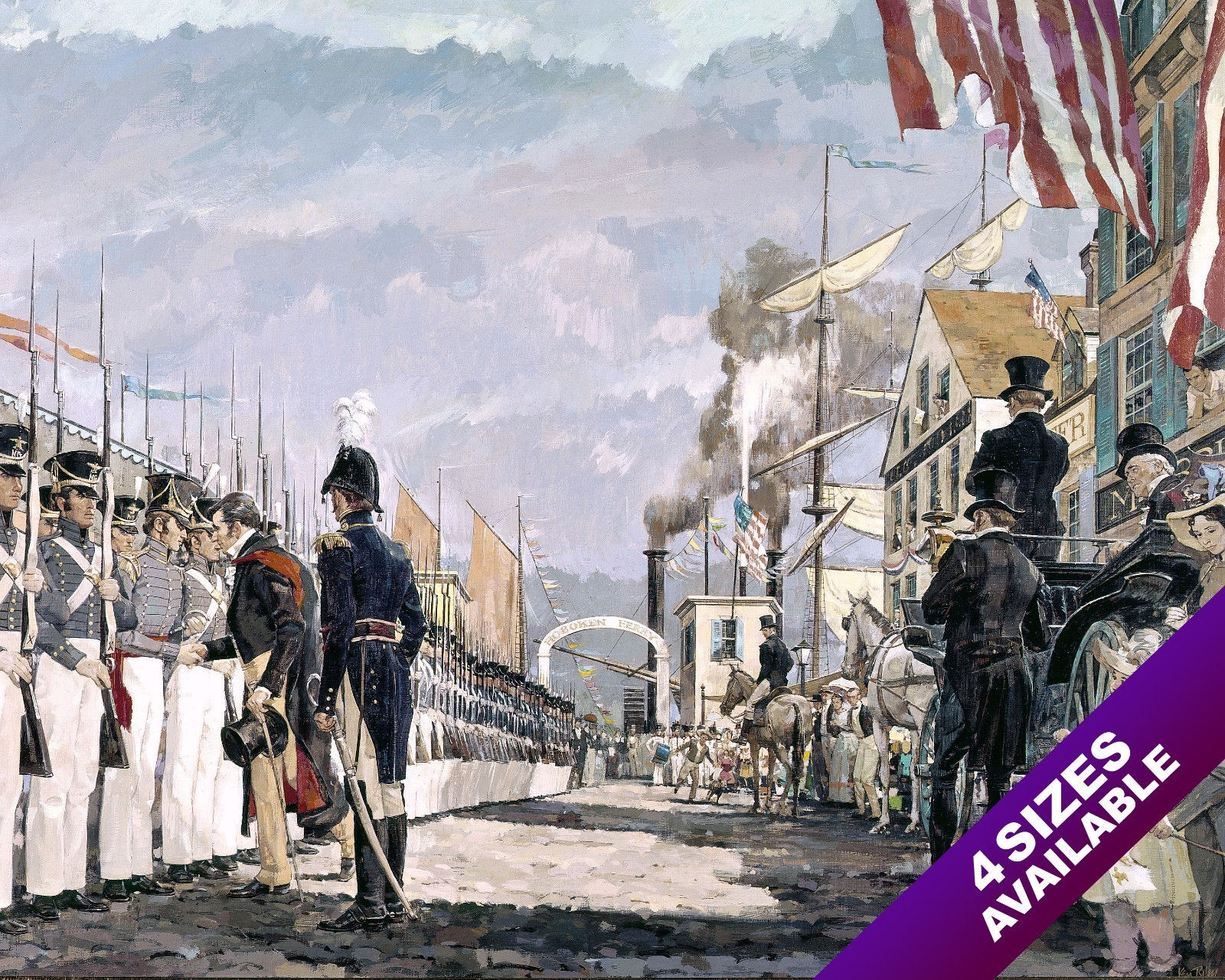 LAFAYETTE & NATIONAL GUARD PAINTING AMERICAN REVOLUTION HISTORY ART CANVAS PRINT