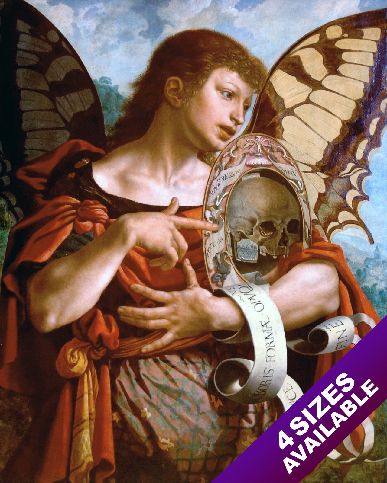 WORTHLESS VANITY VANITAS PAINTING CHRISTIAN ANGEL BIBLE ART REAL CANVAS PRINT