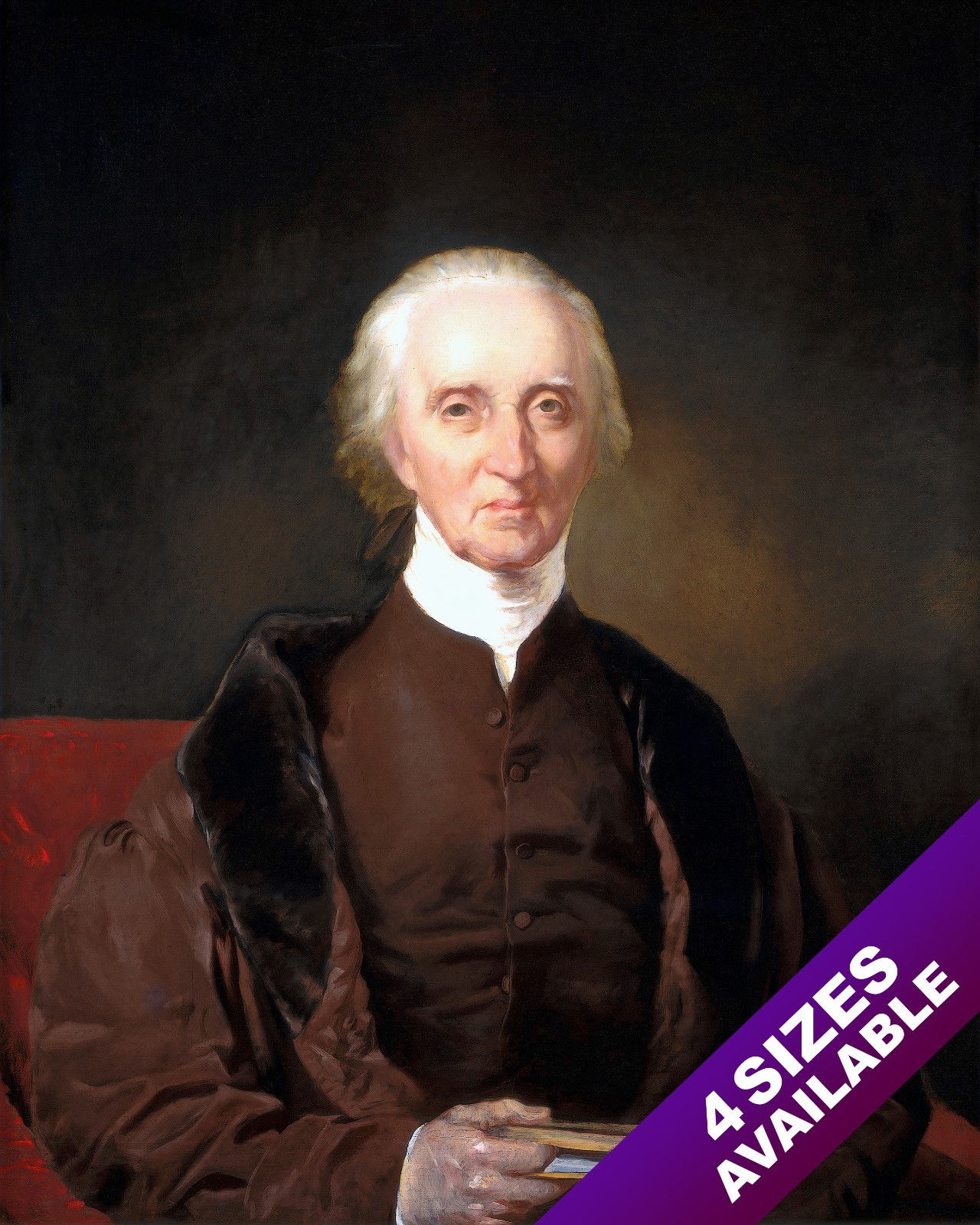 US FOUNDING FATHER CHARLES CARROLL OF CARROLLTON PAINTING ART REAL CANVAS PRINT