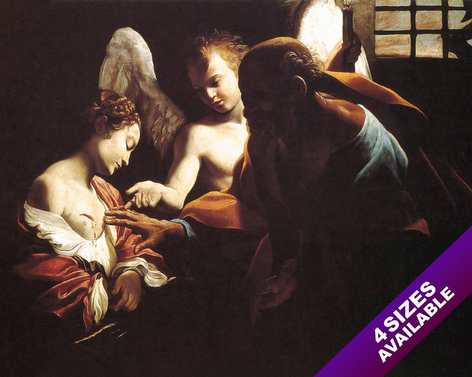 APOSTLE PETER HEALING MARTYR ST AGATHA PAINTING CHRISTIAN ART REAL CANVAS PRINT