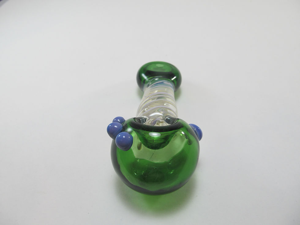 Thumbnail: Long Mouthpiece Green and Purple Hand Pipe