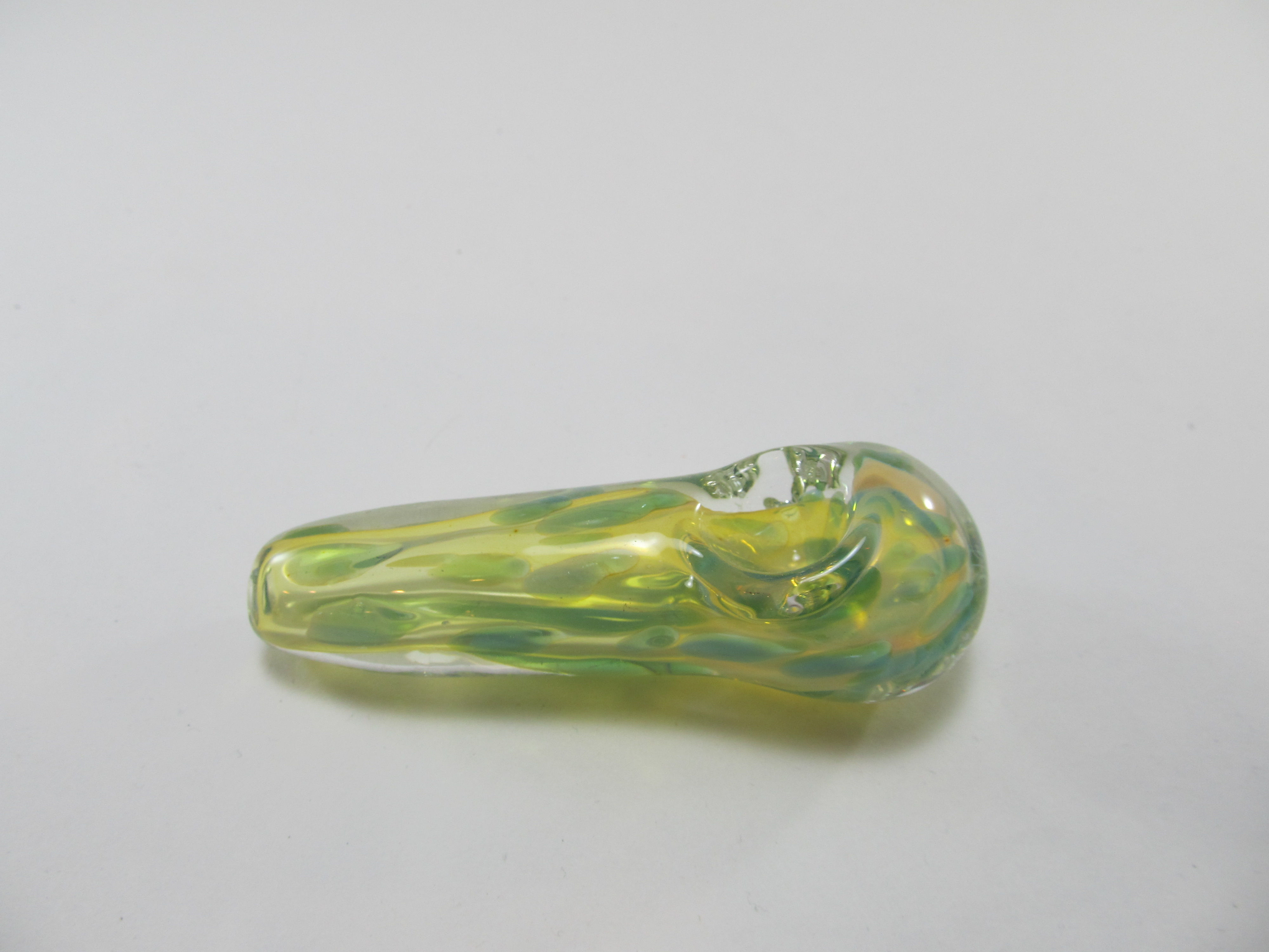 Yellow and Green Cone Style Hand Pipe