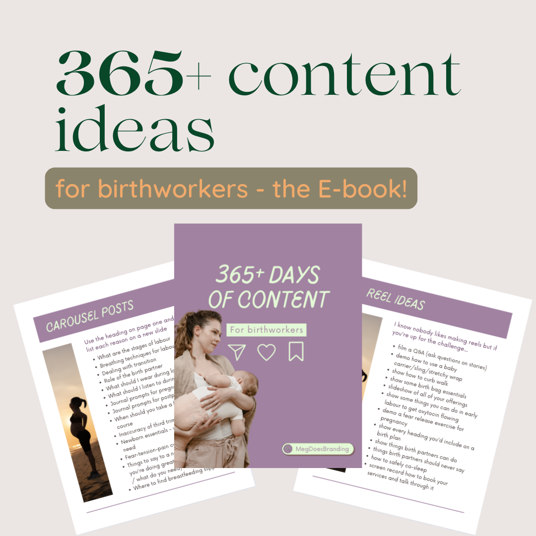 365+ days of content E-book for birthworkers
