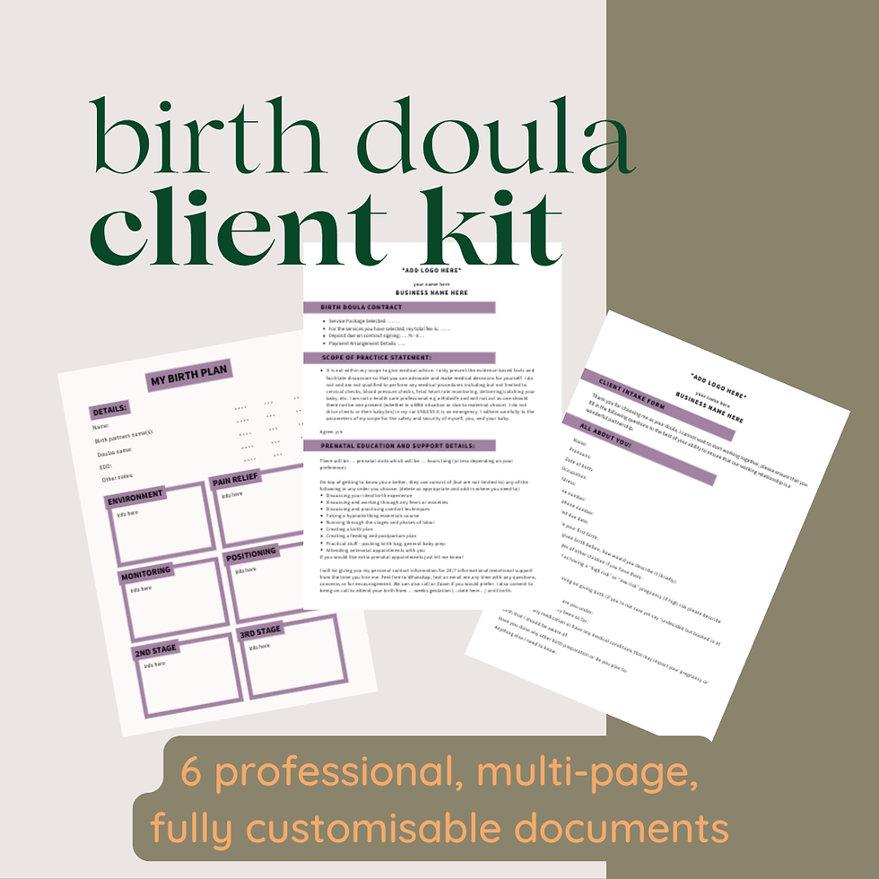Thumbnail: The birth doula template kit - contracts form, feedback form & more