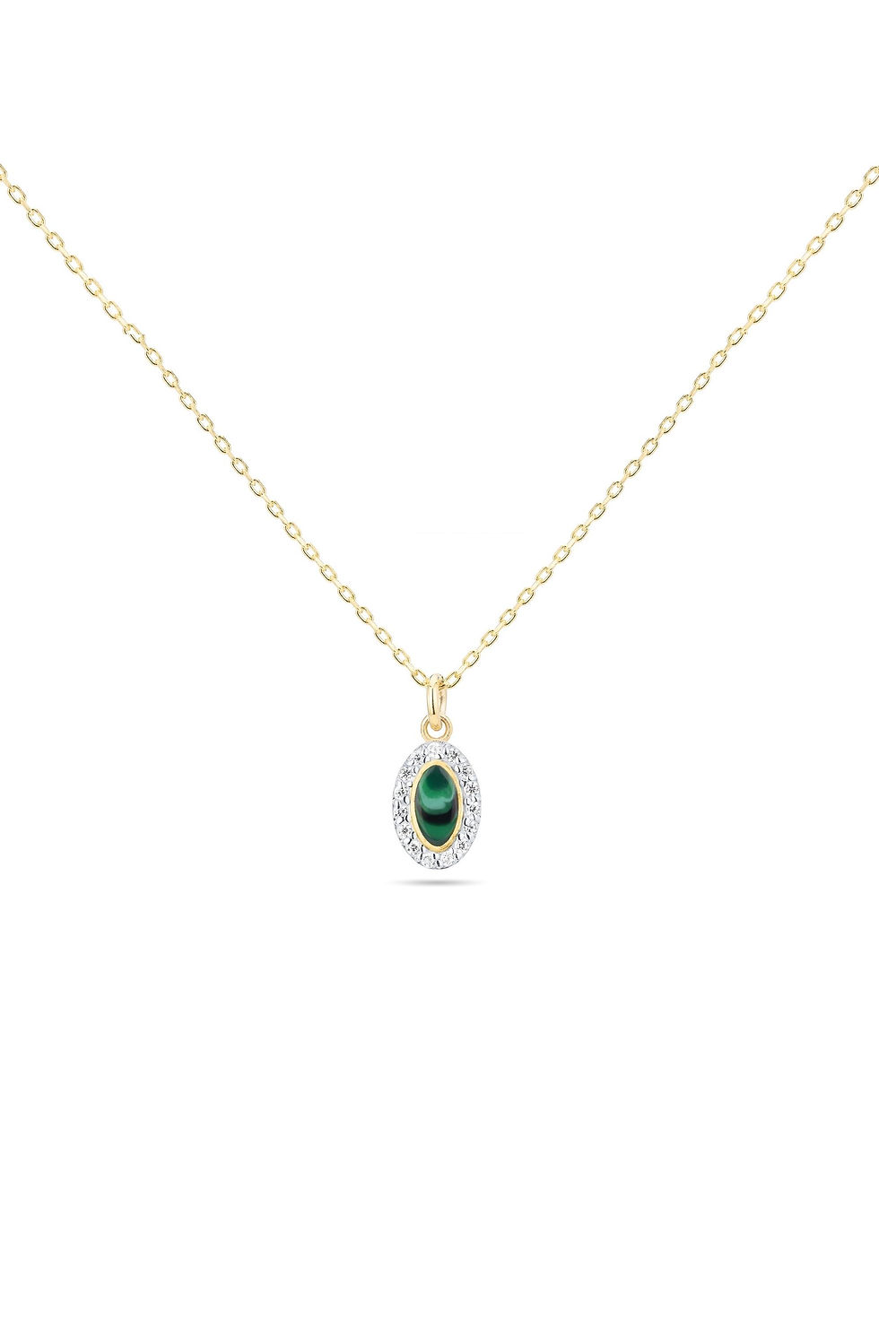 Grace Malachite Enamel Diamond Necklace