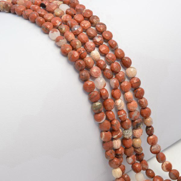 Beads Jasper Red flat faceted 6x4 mm
