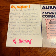 A postcard written by Aubrey