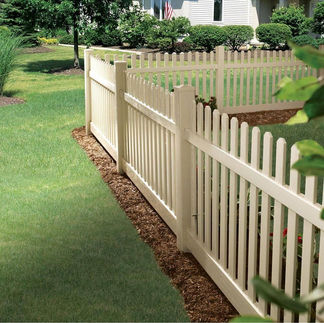 Beige vinyl contemporary picket