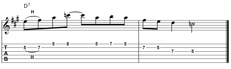 Hammer the major 3rd guitar tab lick