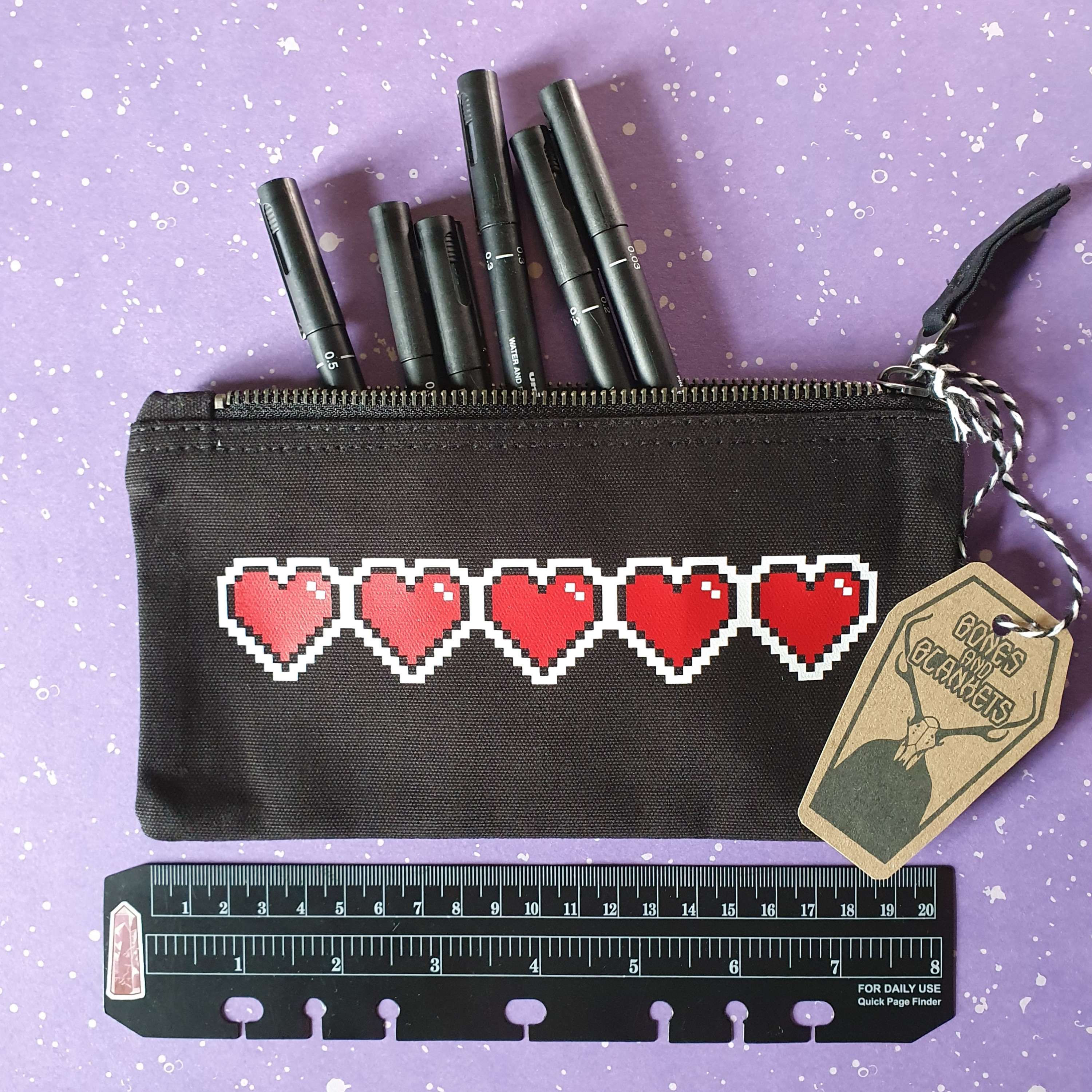 Retro hearts Pencil Case