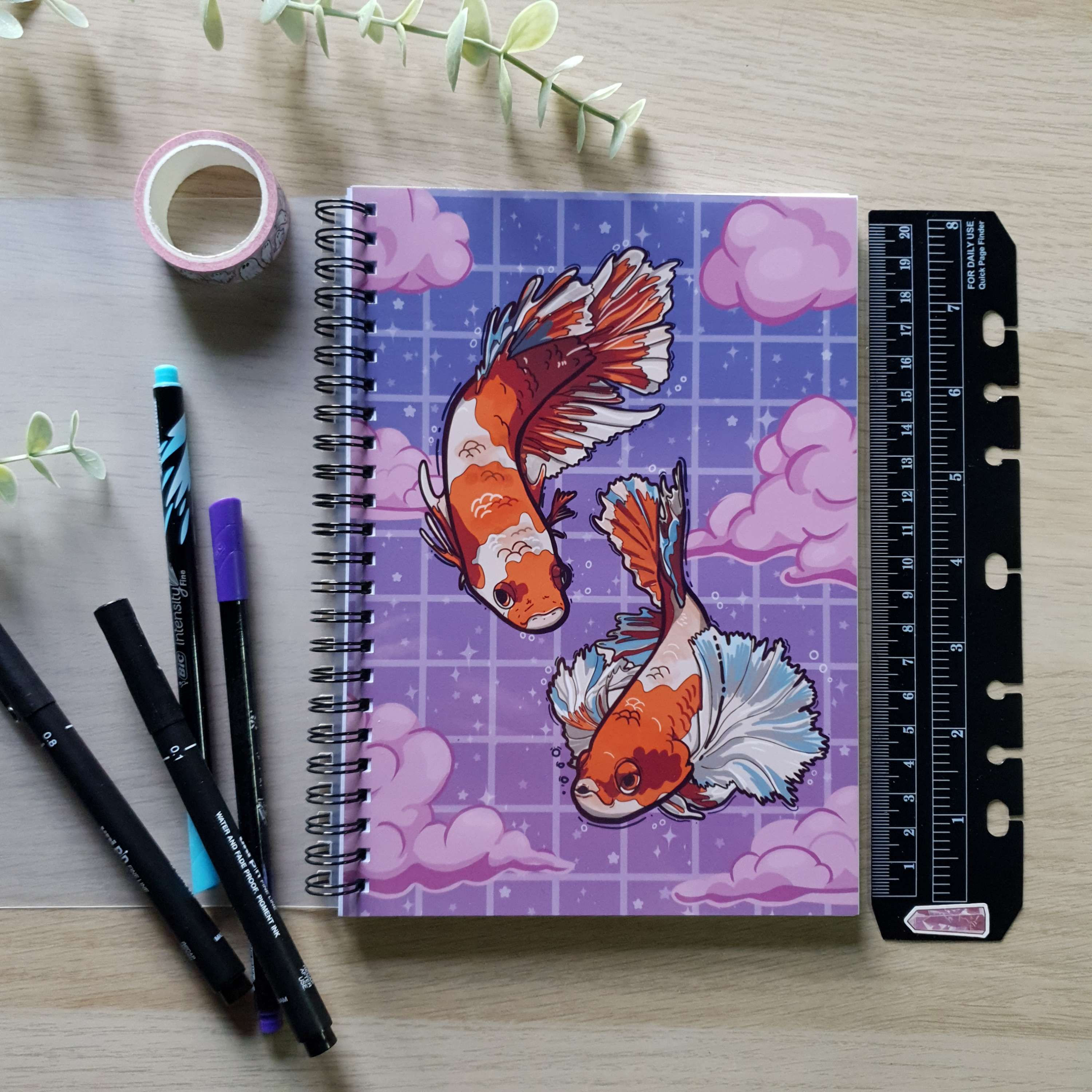 A5 Aesthetic Fish Notebook