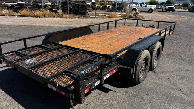 8.5x14 TETON UTILITY TRAILER DUAL AXLE WITH GATE #0680