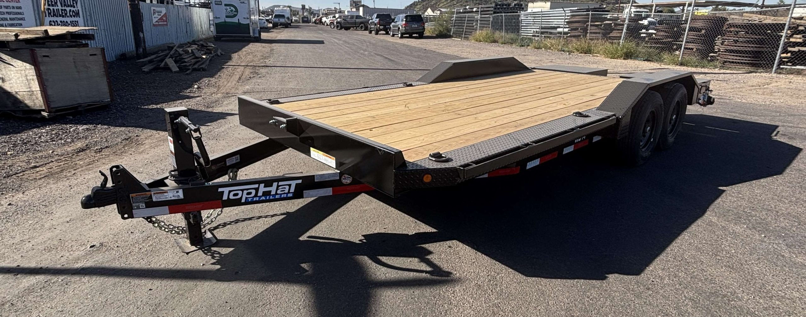 8.5X20 WIDE 14k DRIVE OVER FENDERS FLATBED EQUIPMENT HAULER #8554