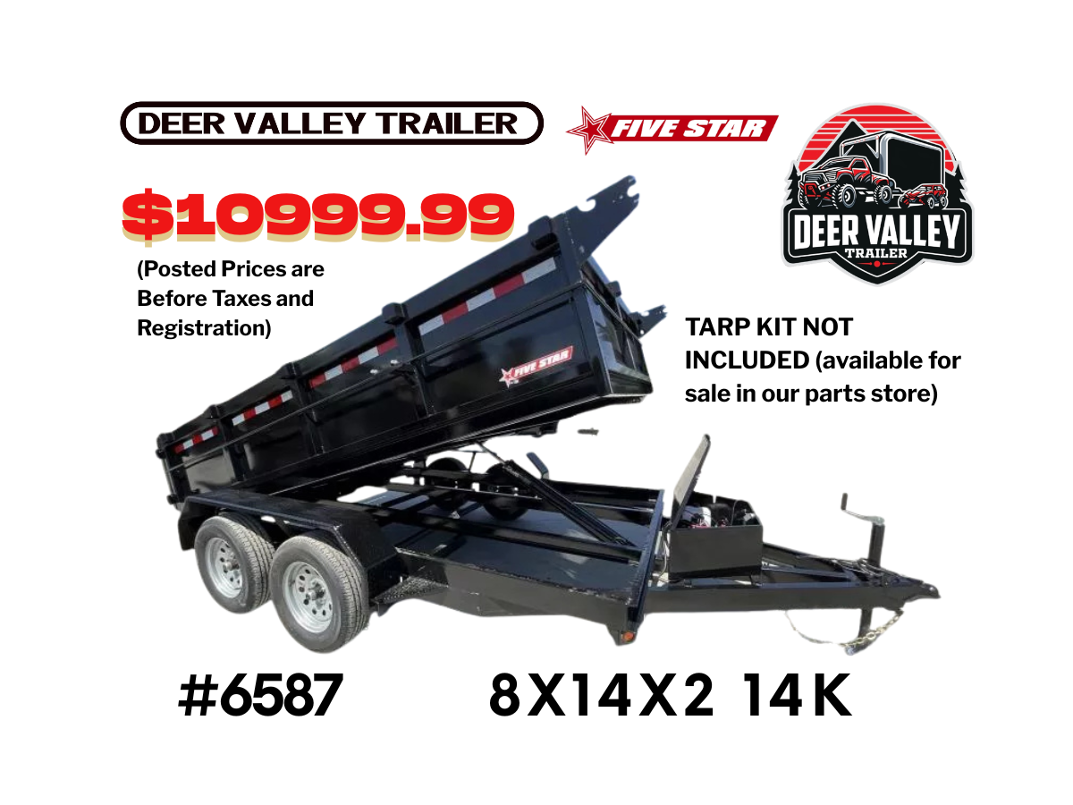 8.5x14 Dual Axle Dump Trailer 14k -FIVE STAR #6587
