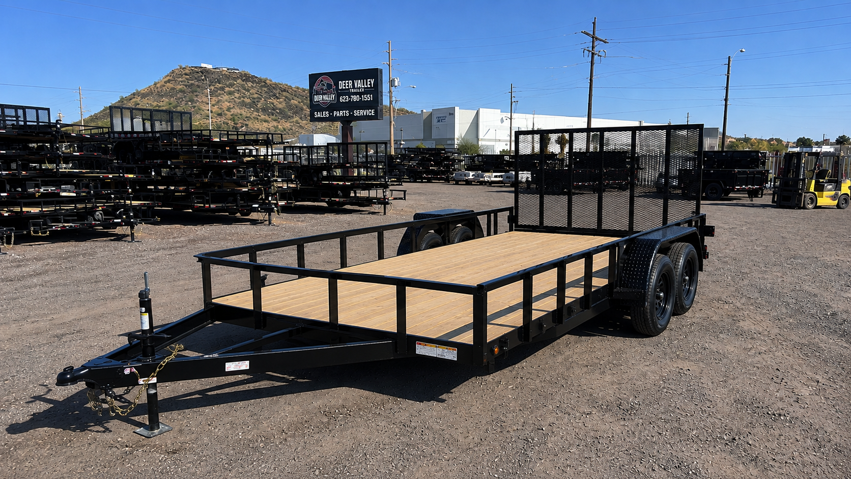 8.5X16 XTRA WIDE UTILITY TRAILER 7K BRAKES WITH MESH RAMP GATE #2041