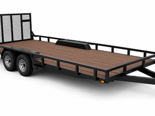 Extra-wide tandem axle utility trailer with expanded deck width, rear mesh loading gate, treated wood floor, and durable steel frame for hauling UTVs, side-by-sides, sand rails, ATVs, golf carts, Jeeps, and other wide off-road recreational vehicles. Ideal for oversized loads that won't fit on a standard utility trailer. Available at Deer Valley Trailer in Phoenix, Arizona.