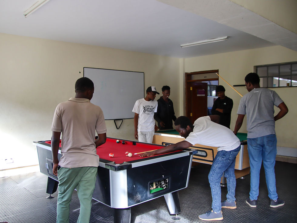 Unlike other facilities, the pool table attracts students, serving as the primary recreational activity at the Riara university. Calvin Tama - RU