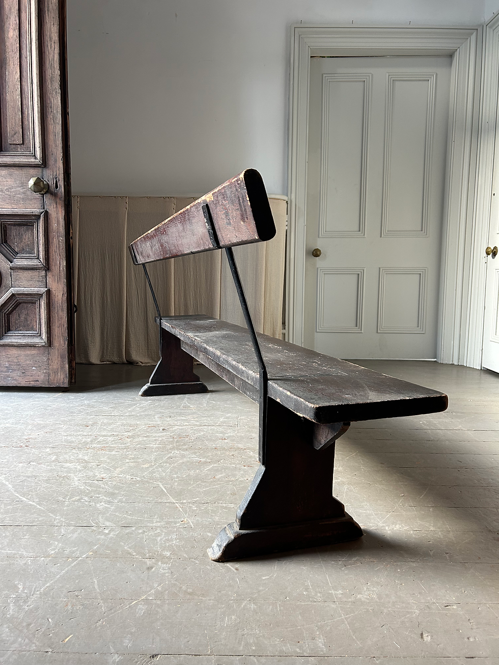 Thumbnail: PAIR OF 19TH CENTURY PINE BENCHES IN ORIGINAL CONDITION