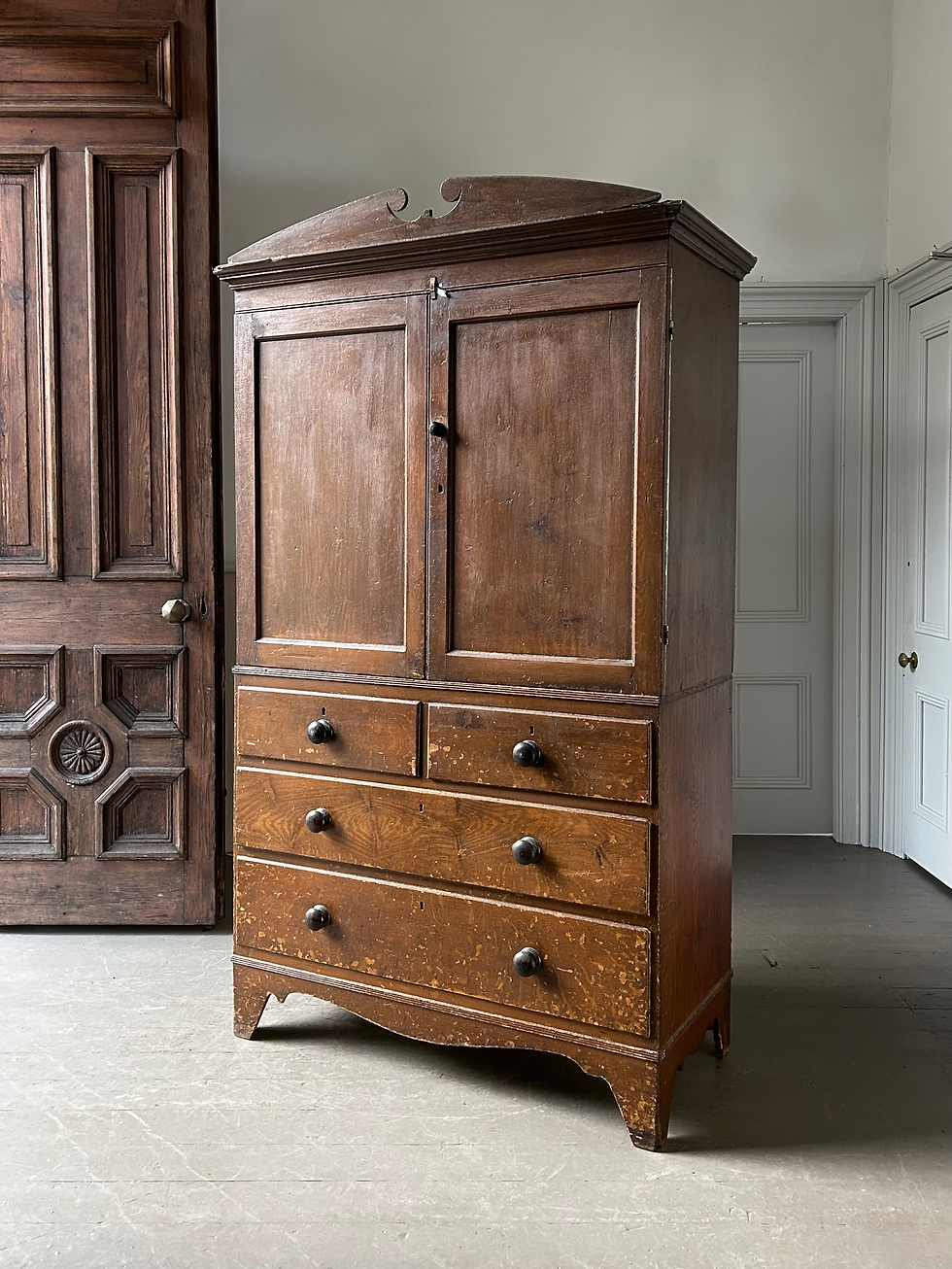 Thumbnail: GEORGIAN PINE HOUSE KEEPERS CUPBOARD IN ORIGINAL PAINT