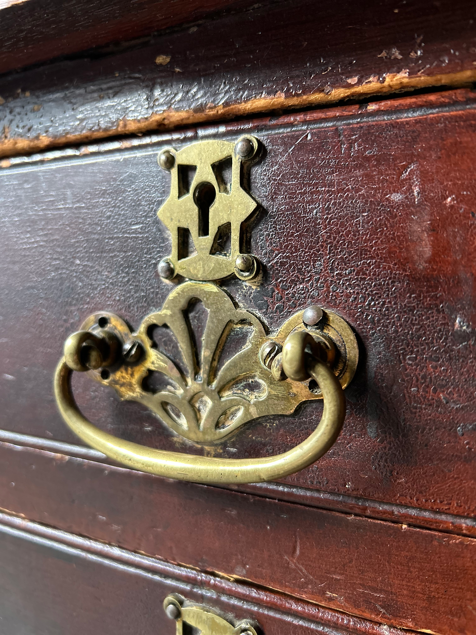 Thumbnail: CUTE 19TH CENTURY KNEEHOLE DESK IN ORIGINAL PAINT