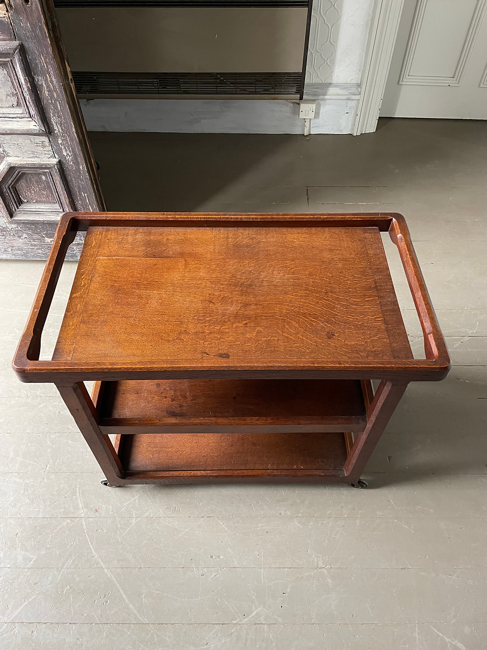 Thumbnail: STANLEY WEBB DAVIES OAK BAR CART