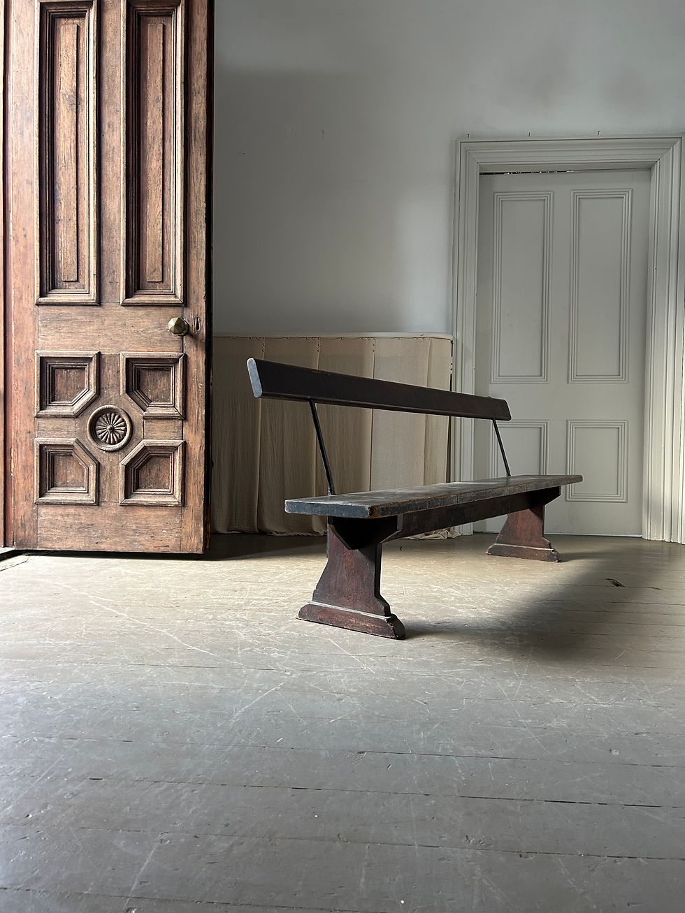 Thumbnail: PAIR OF 19TH CENTURY PINE BENCHES IN ORIGINAL CONDITION