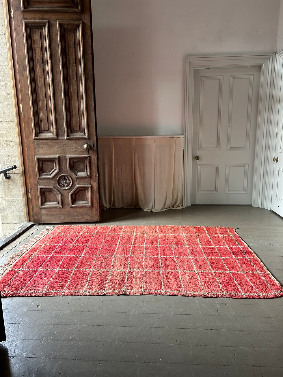 Thumbnail: LARGE RARE MADDER RED MOROCCAN TRIBAL RUG