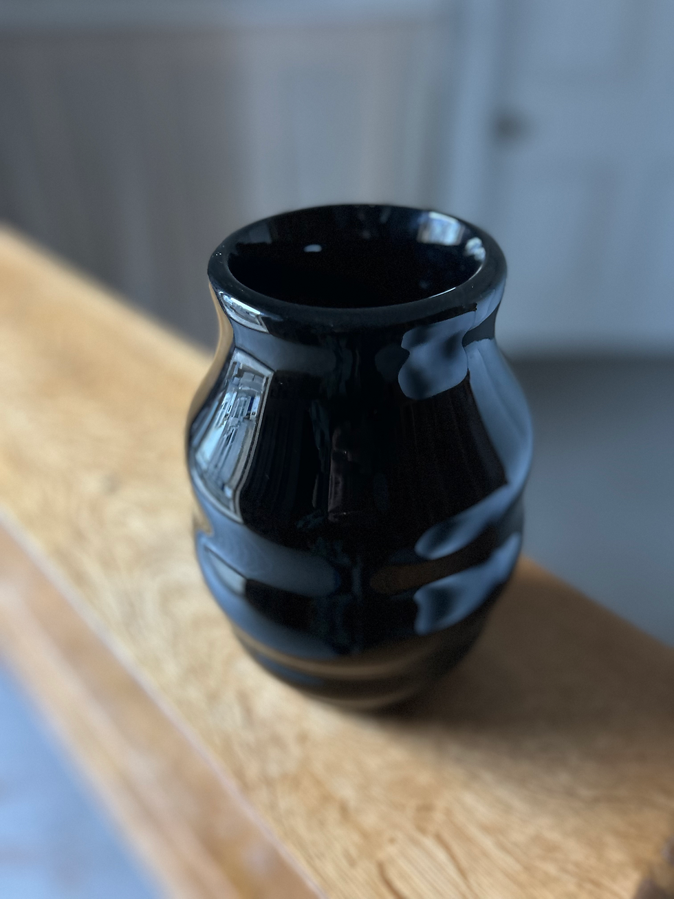 Thumbnail: KEITH MURRAY JET BLACK ART DECO VASE CIRCA 1934