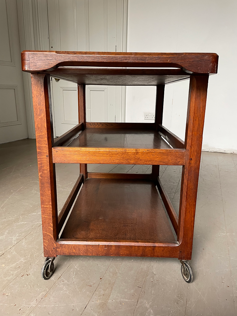 Thumbnail: STANLEY WEBB DAVIES OAK BAR CART