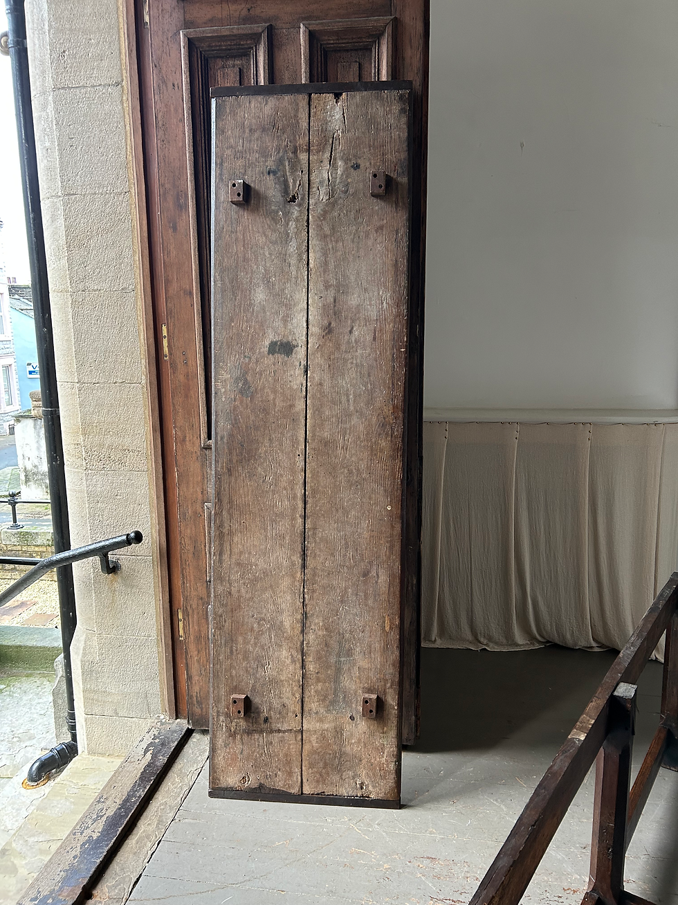 Thumbnail: 18TH CENTURY SIX LEG OAK SERVING TABLE