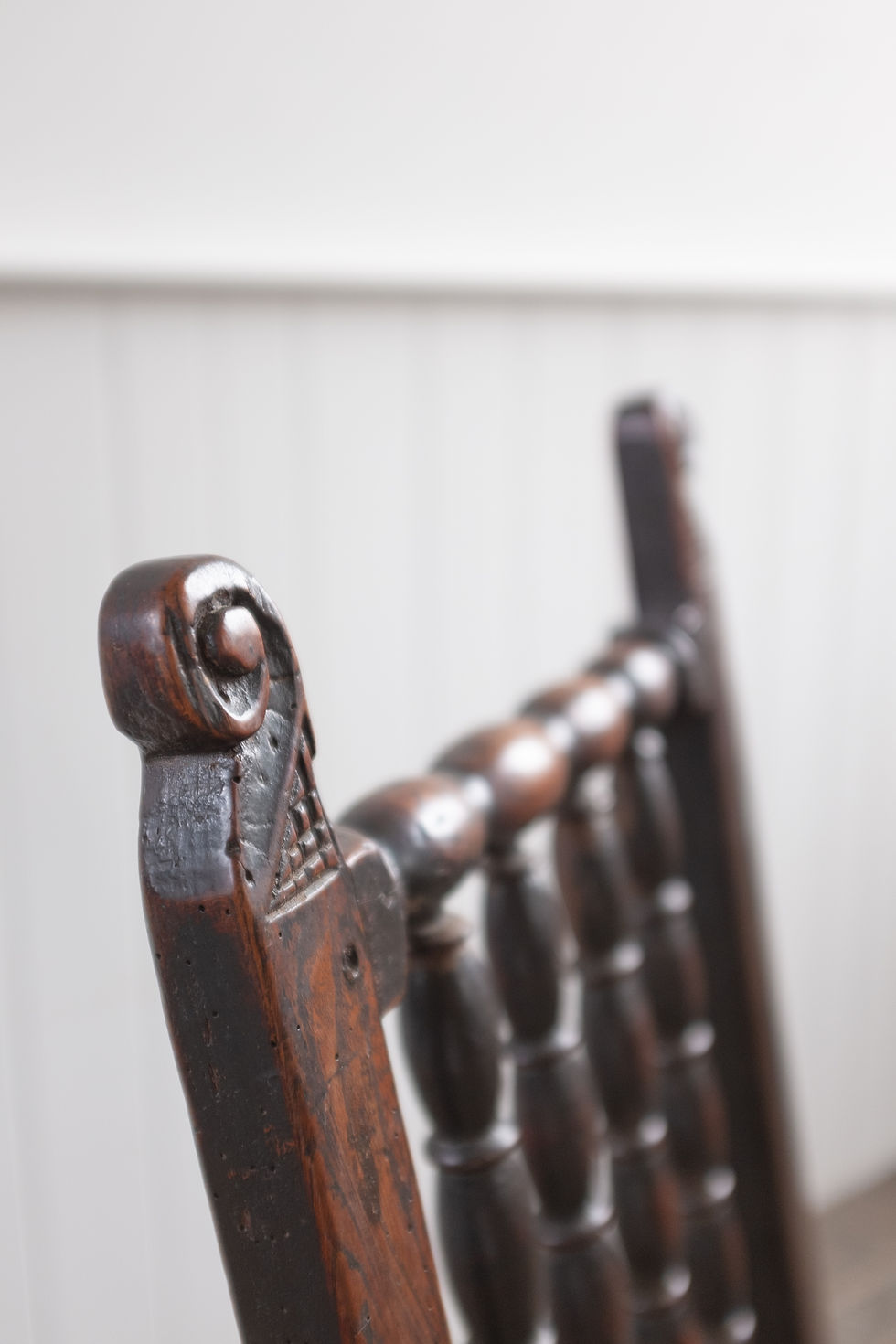 Thumbnail: 17TH CENTURY EARLY OAK BOBBIN CHAIR