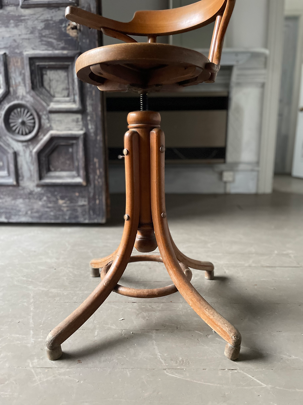Thumbnail: RARE BENTWOOD RISE AND FALL STOOL