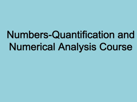 Course on Numbers-Quantification and Numerical Analysis