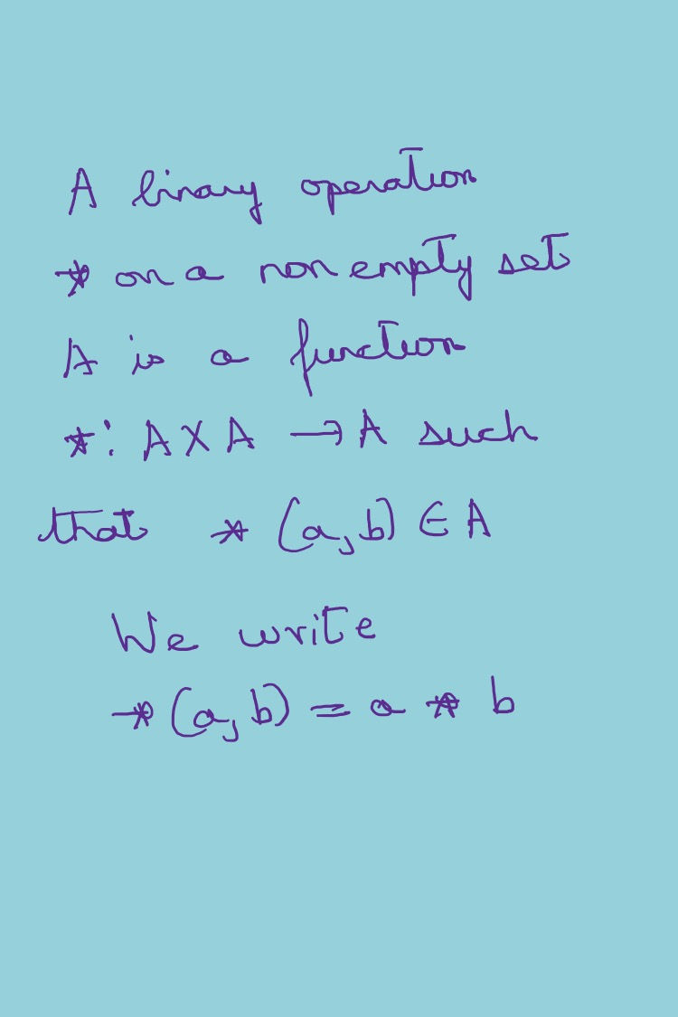 What is a binary operation