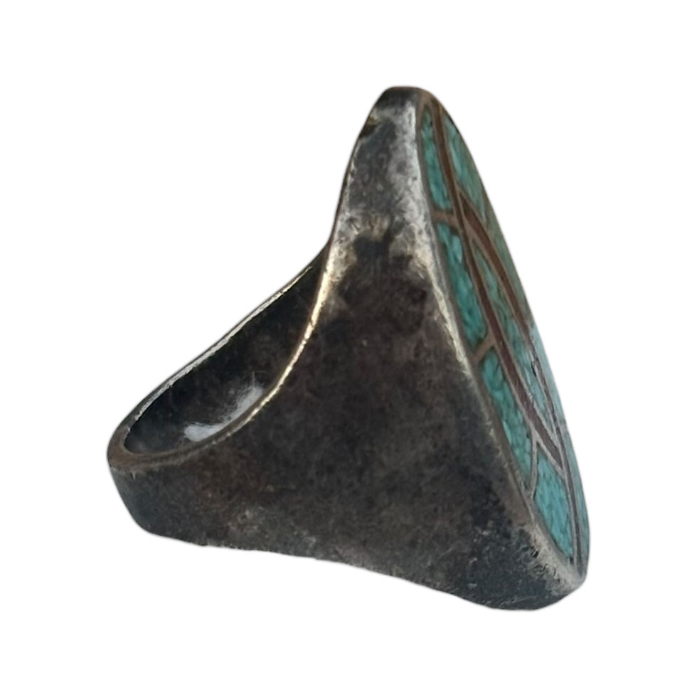 Thumbnail: Crushed Turquoise Sterling Ring