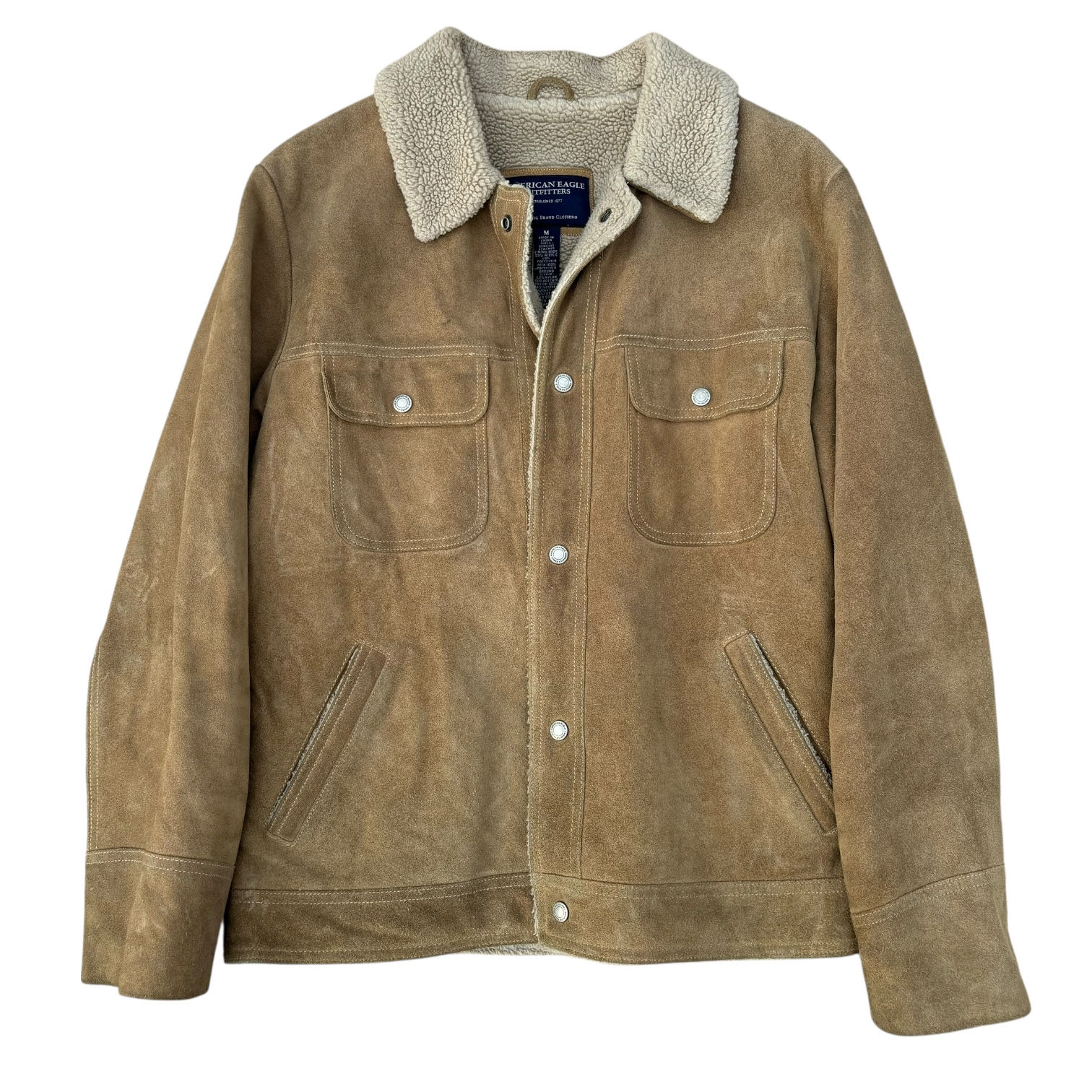 Y2K American Eagle Suede Trucker Jacket  
