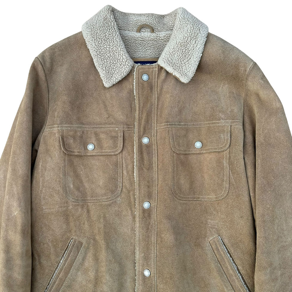 Thumbnail: Y2K American Eagle Suede Trucker Jacket  